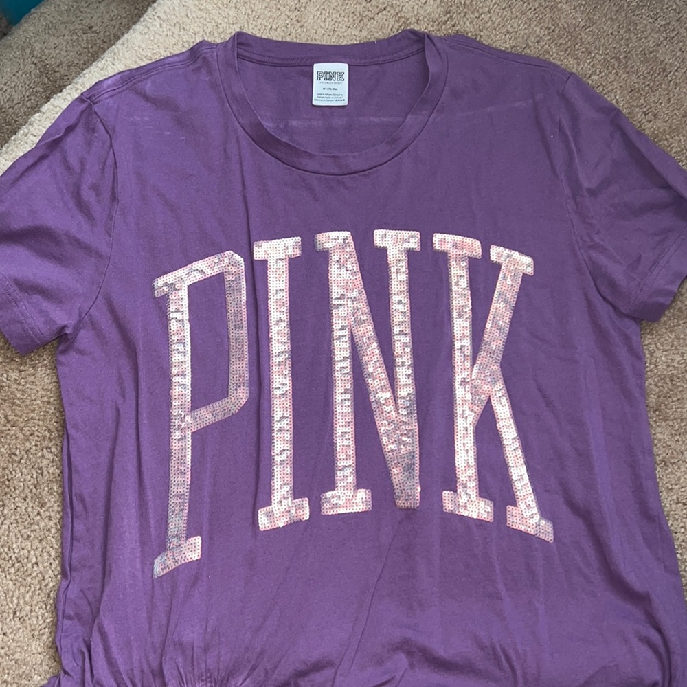 PINK Purple Sequin Tshirt